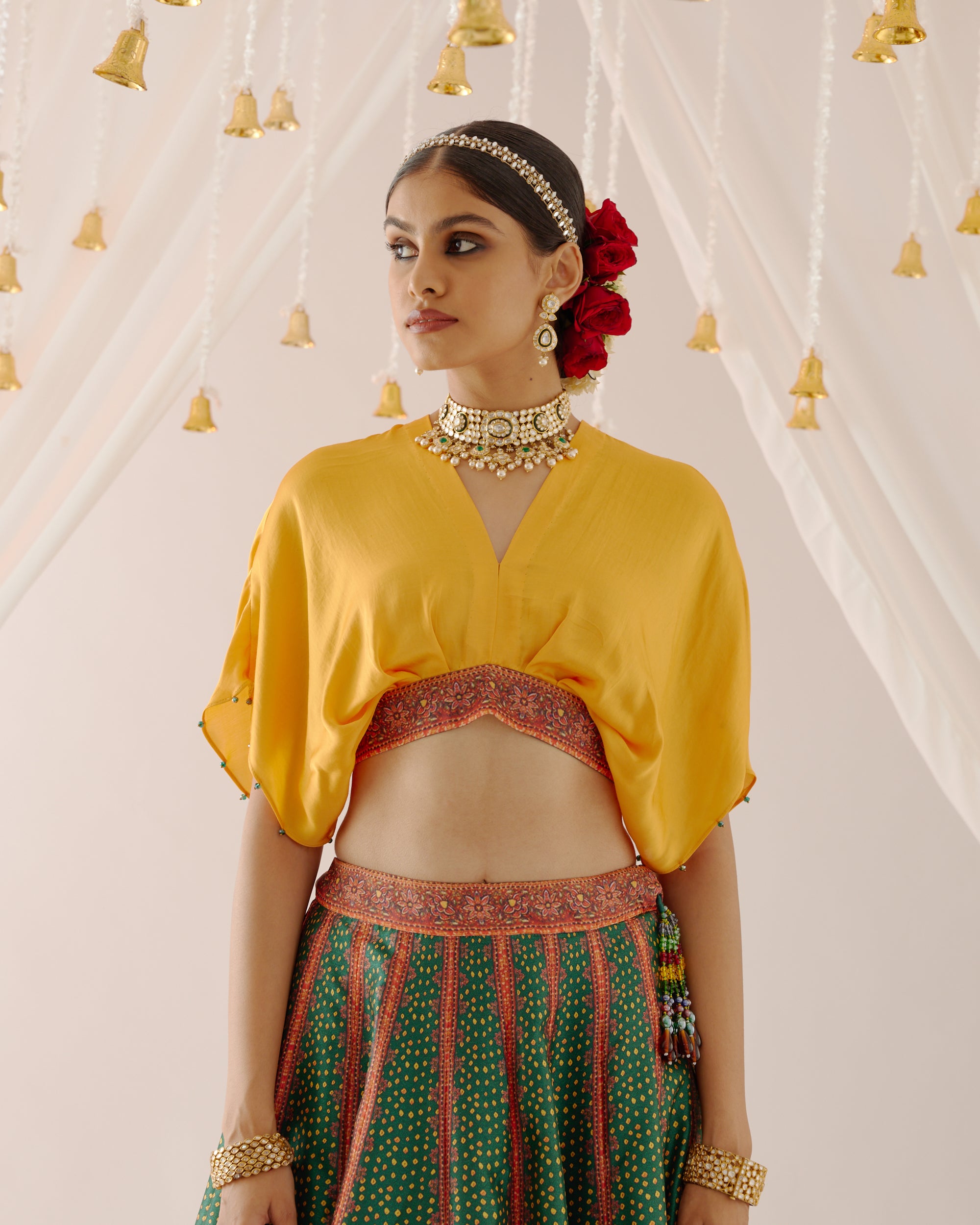 Vrindavan : Neerja Leela - Emerald/Mustard