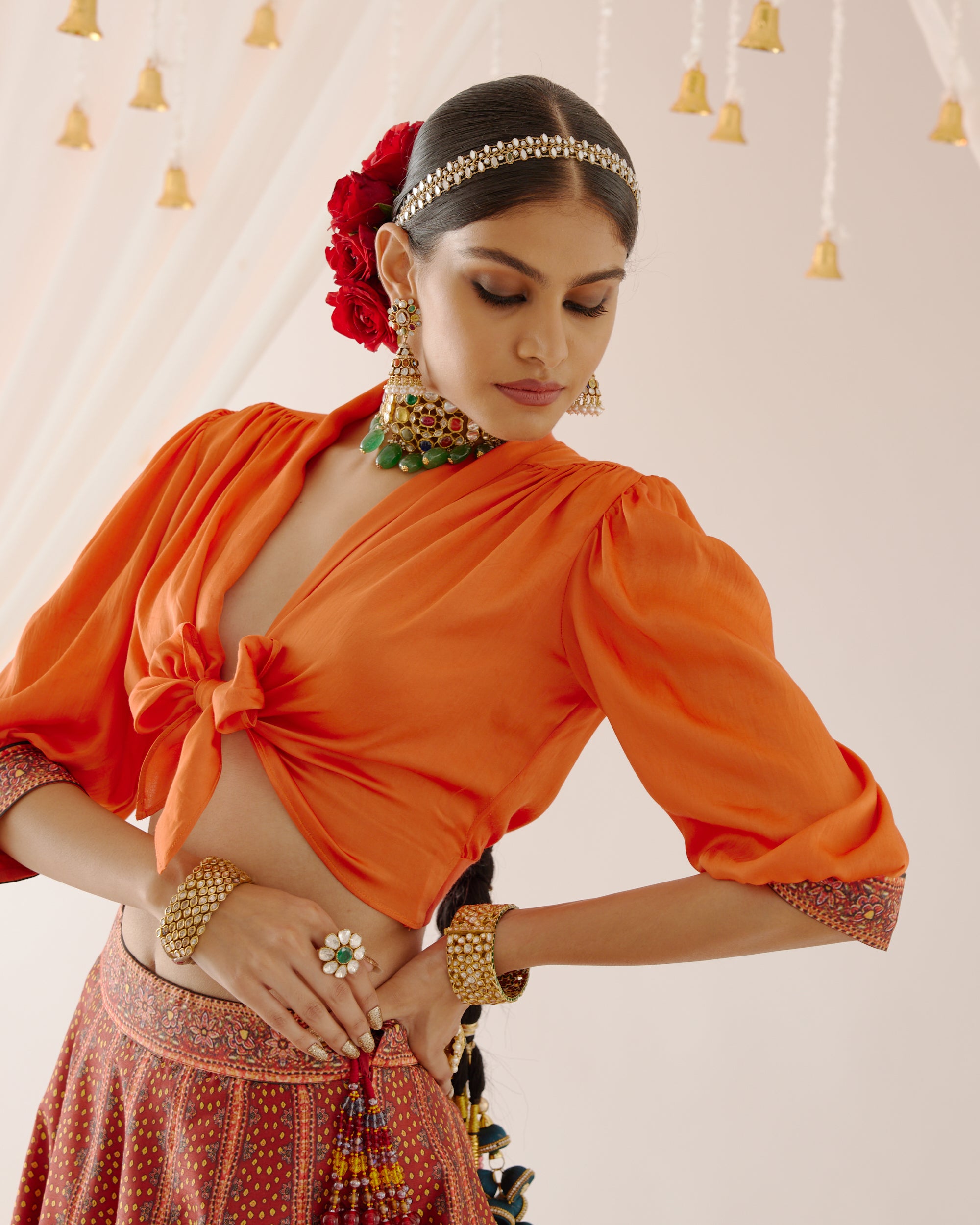 Vrindavan : Rubali Leela - Rust/Maroon