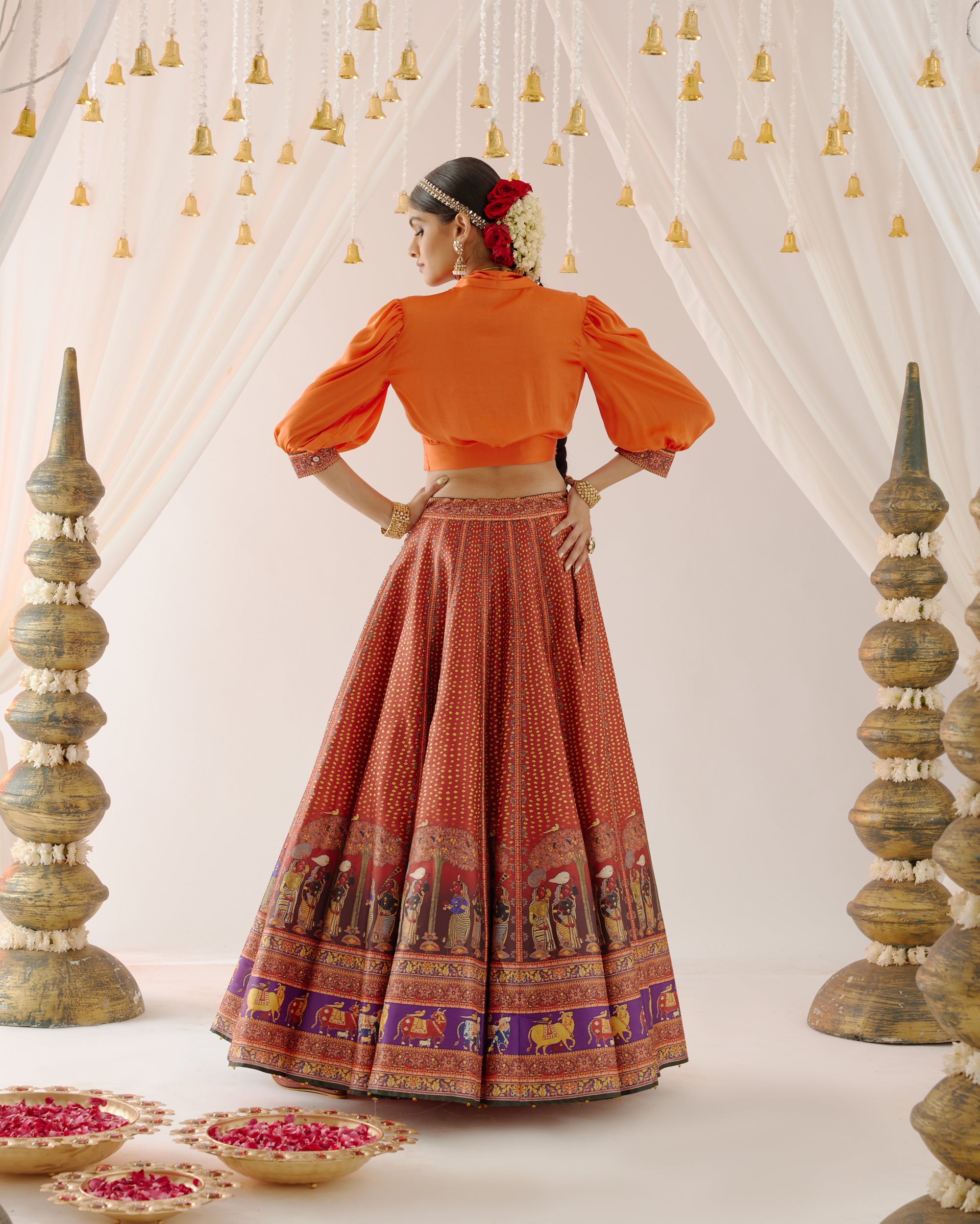 Vrindavan : Rubali Leela - Rust/Maroon