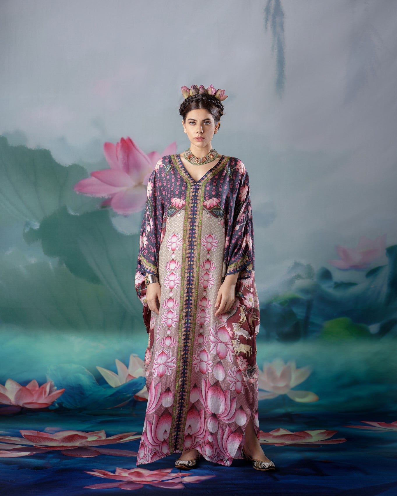 Pichwai : Verusha - Pink/Beige