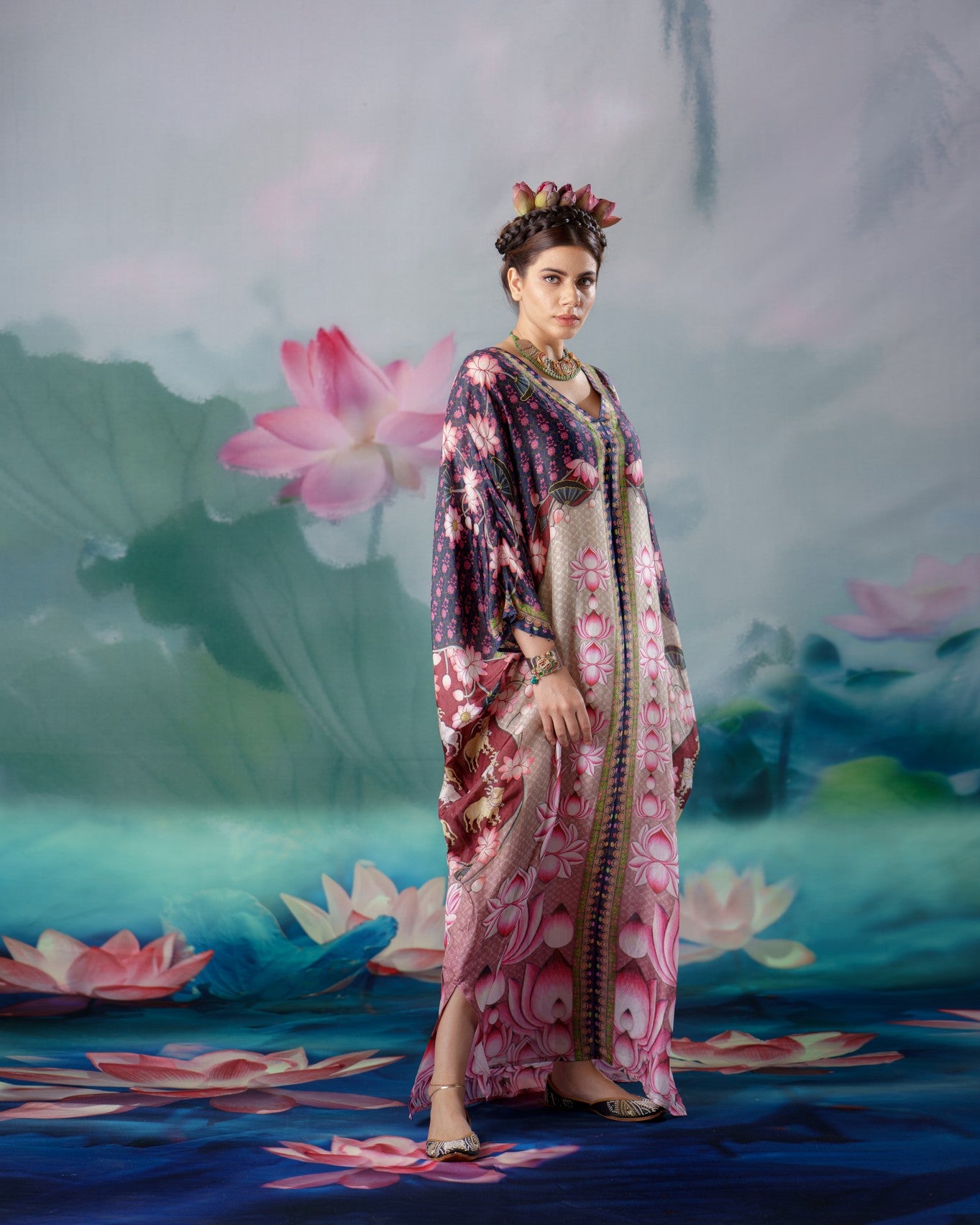 Pichwai : Verusha - Pink/Beige