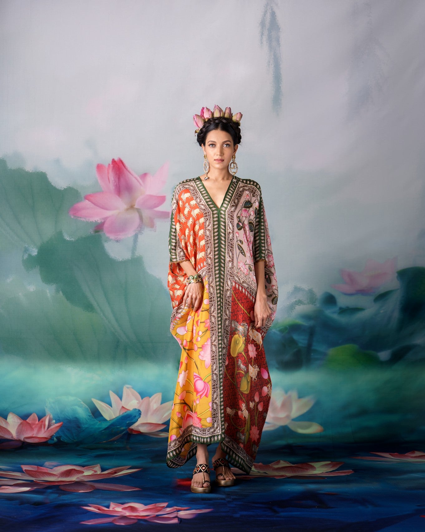Pichwai : Majida - Red/Mustard