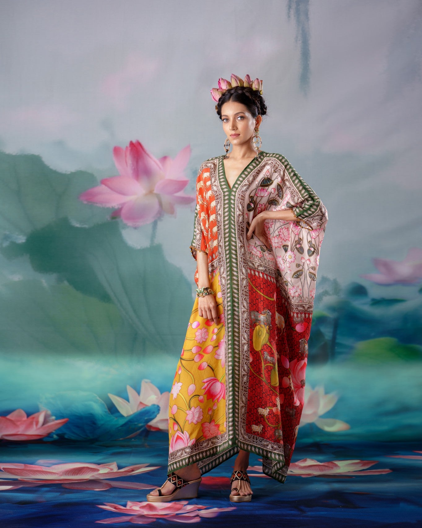 Pichwai : Majida - Red/Mustard