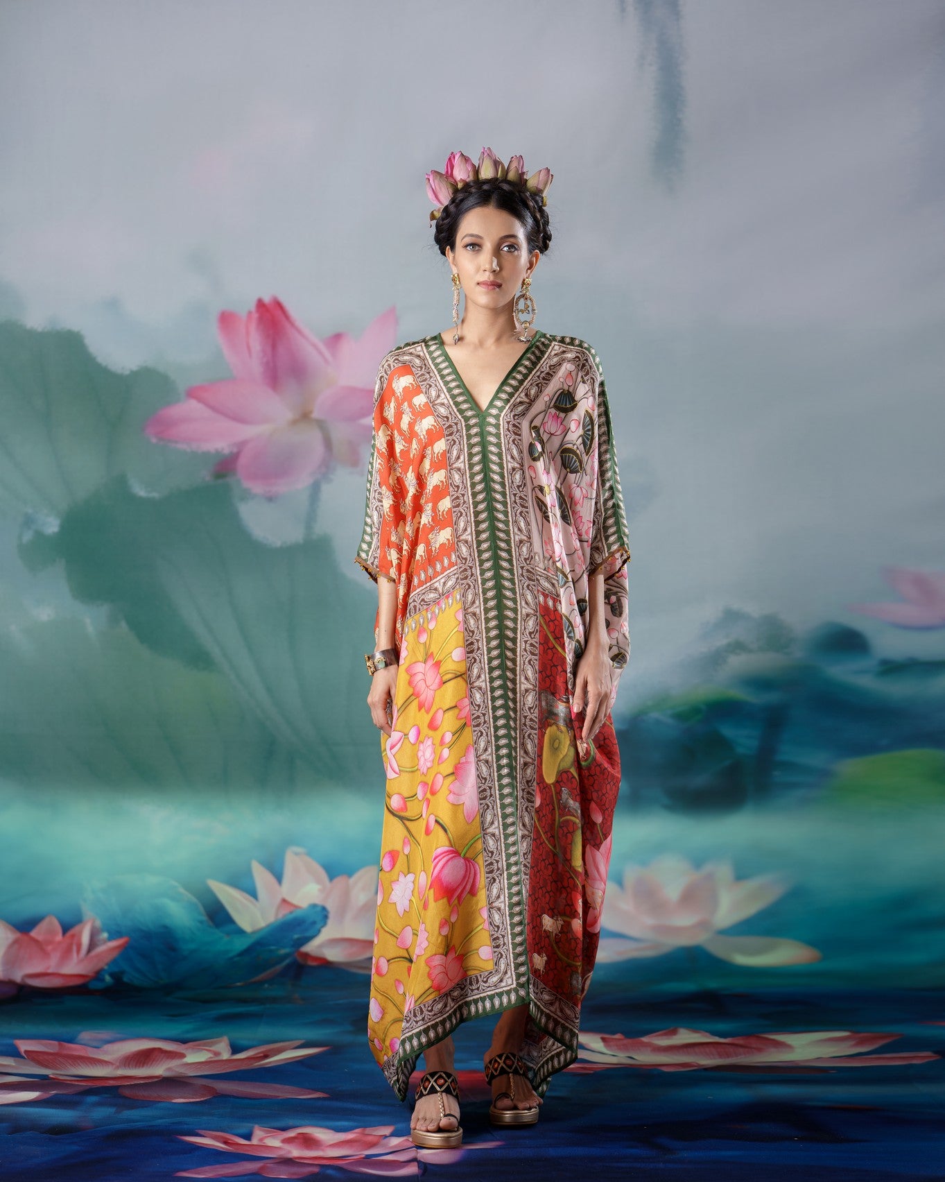 Pichwai : Majida - Red/Mustard