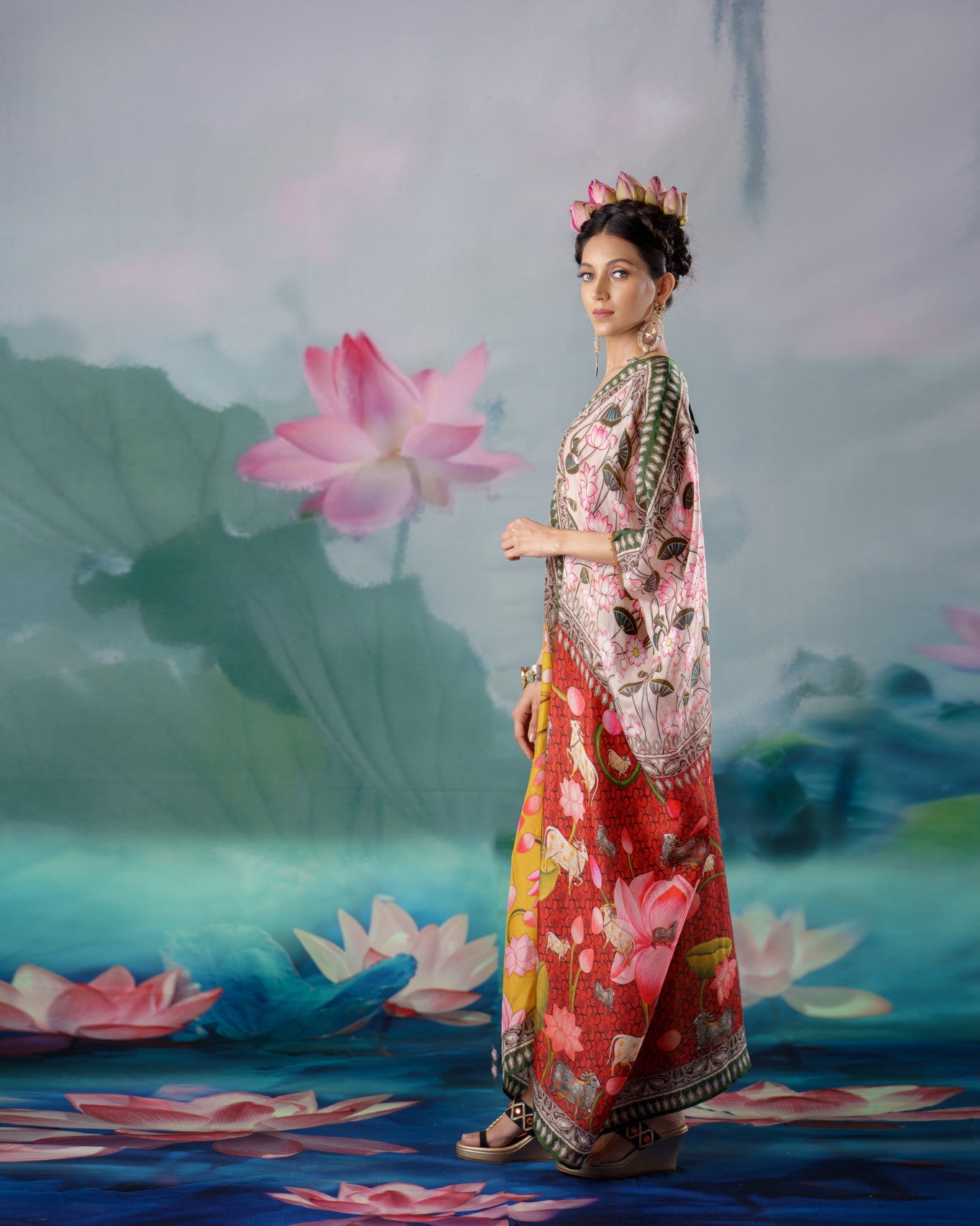 Pichwai : Majida - Red/Mustard