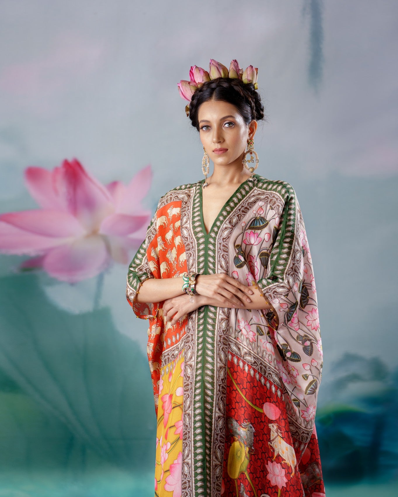 Pichwai : Majida - Red/Mustard