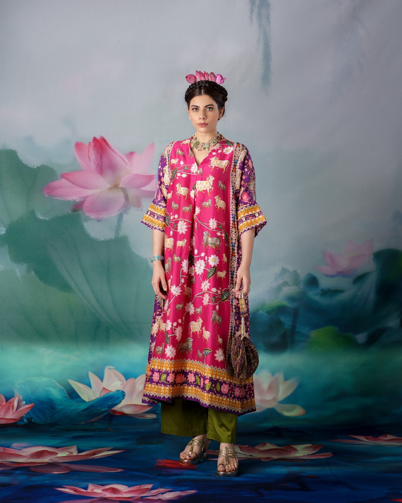 Pichwai : Banera - Fuchsia