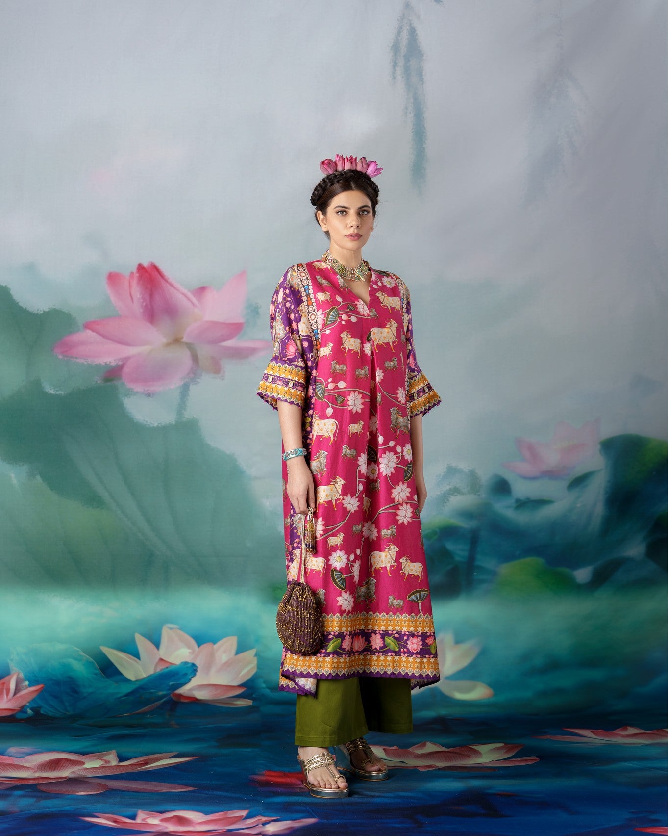 Pichwai : Banera - Fuchsia