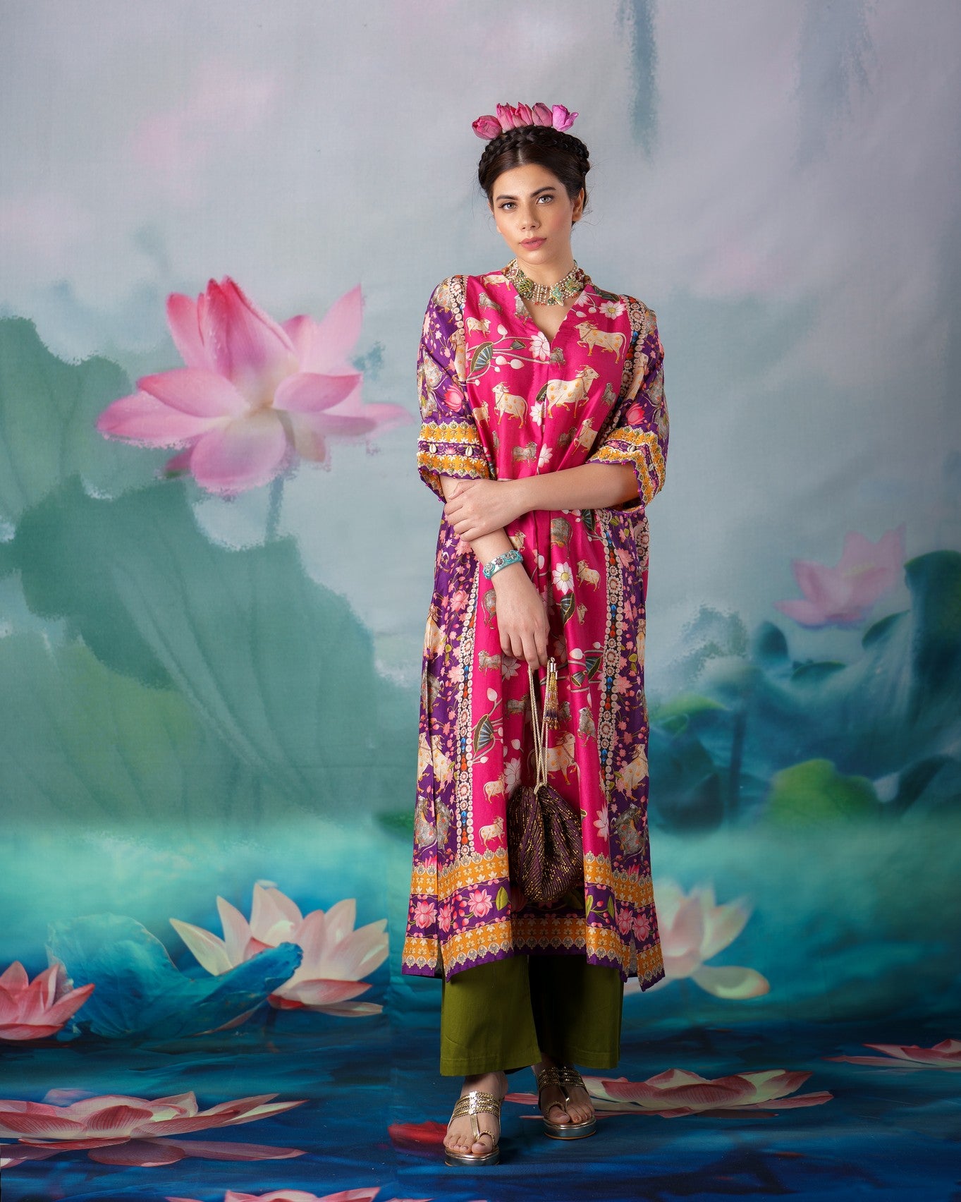 Pichwai : Banera - Fuchsia