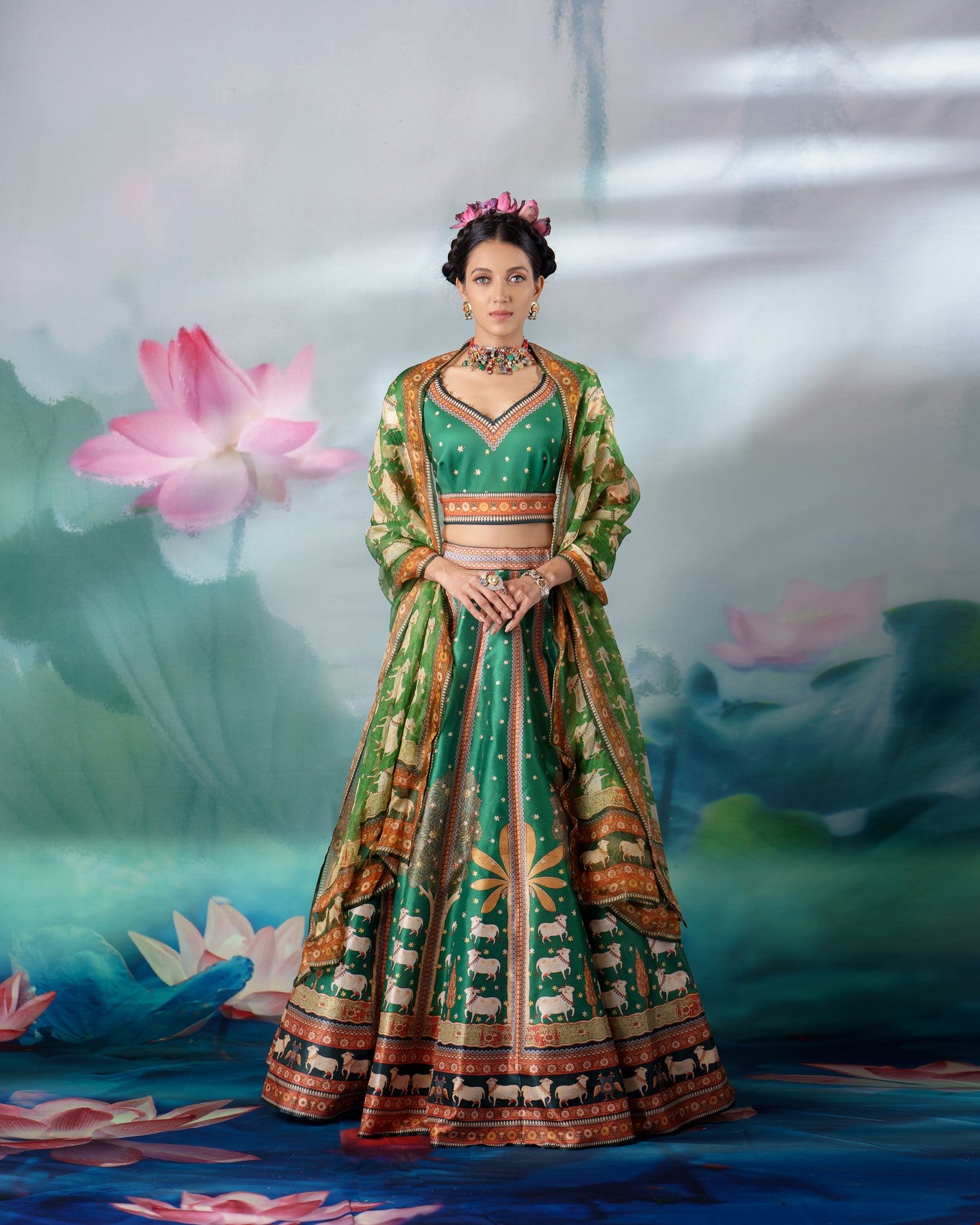Pichwai : Leela - Emerald