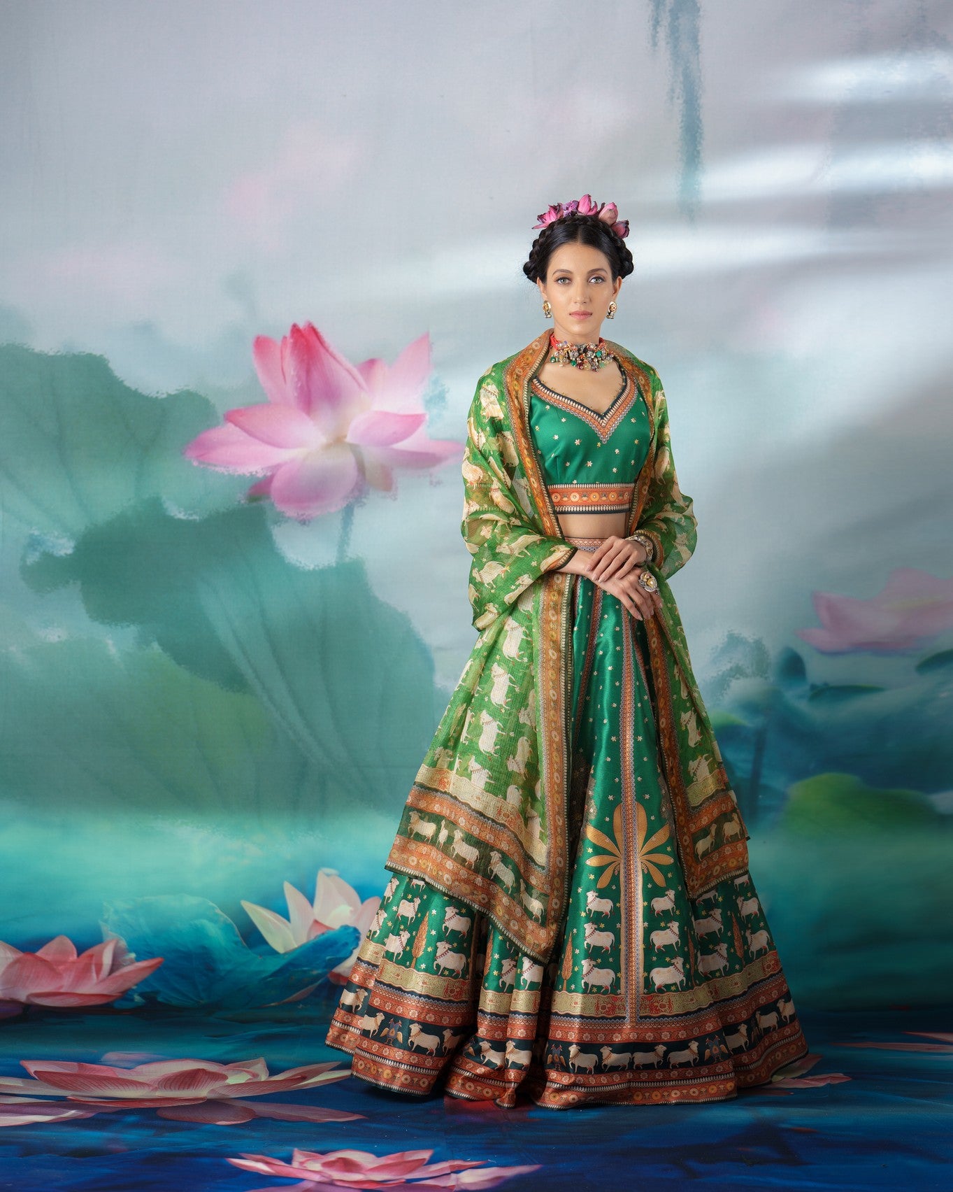 Pichwai : Leela - Emerald