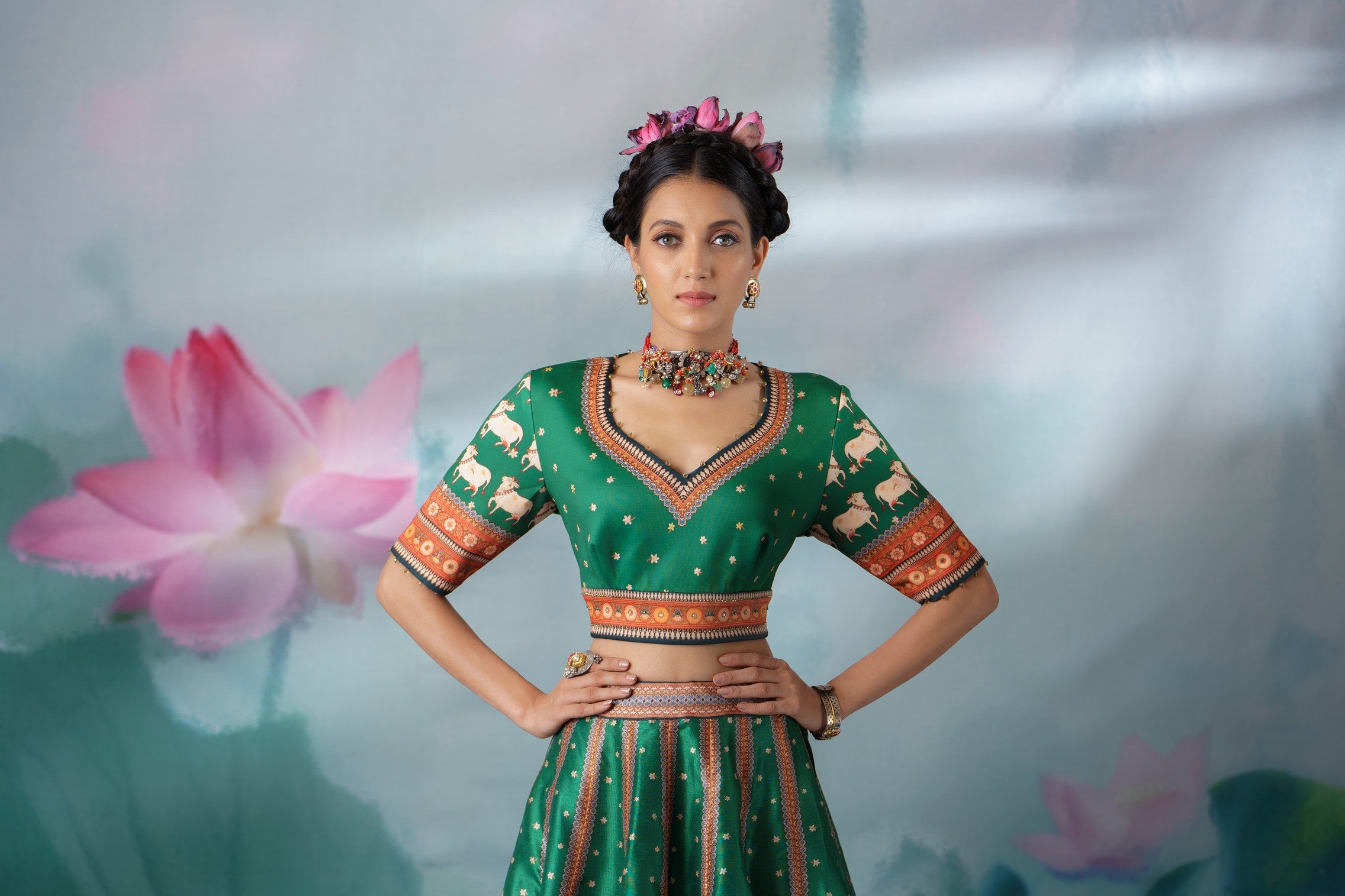 Pichwai : Leela - Emerald