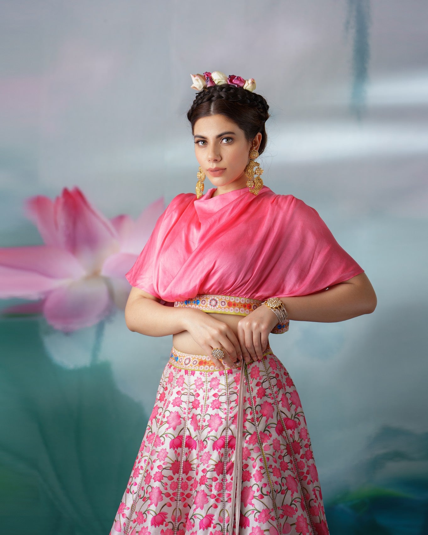 Pichwai : Varsha Leela - Pink/Beige