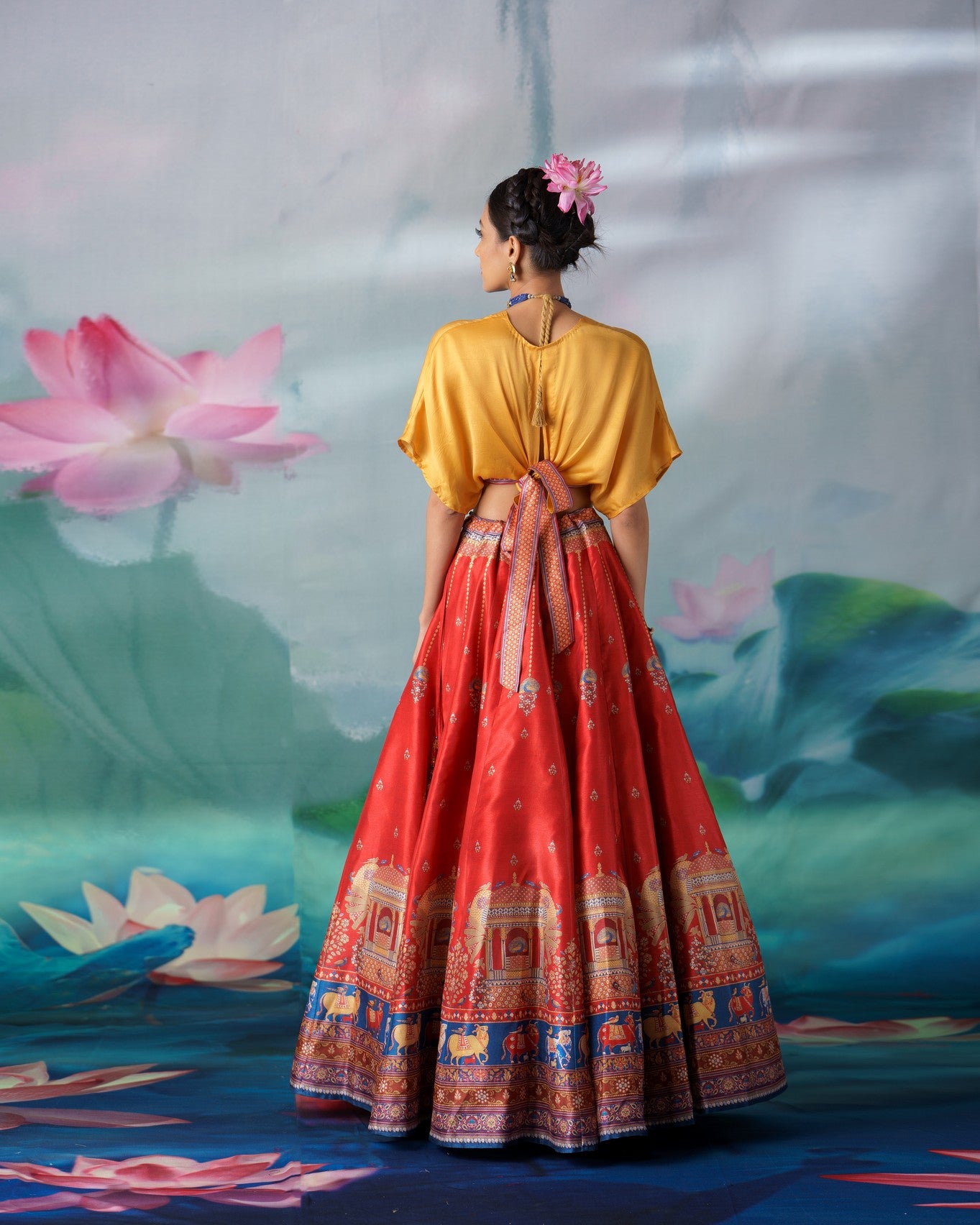 Pichwai : Neerja Leela - Mustard/Red