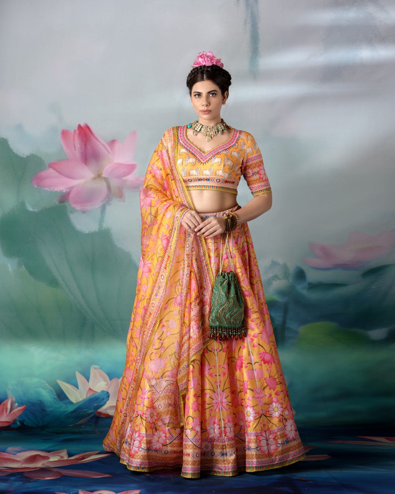 Pichwai : Leela - Mustard