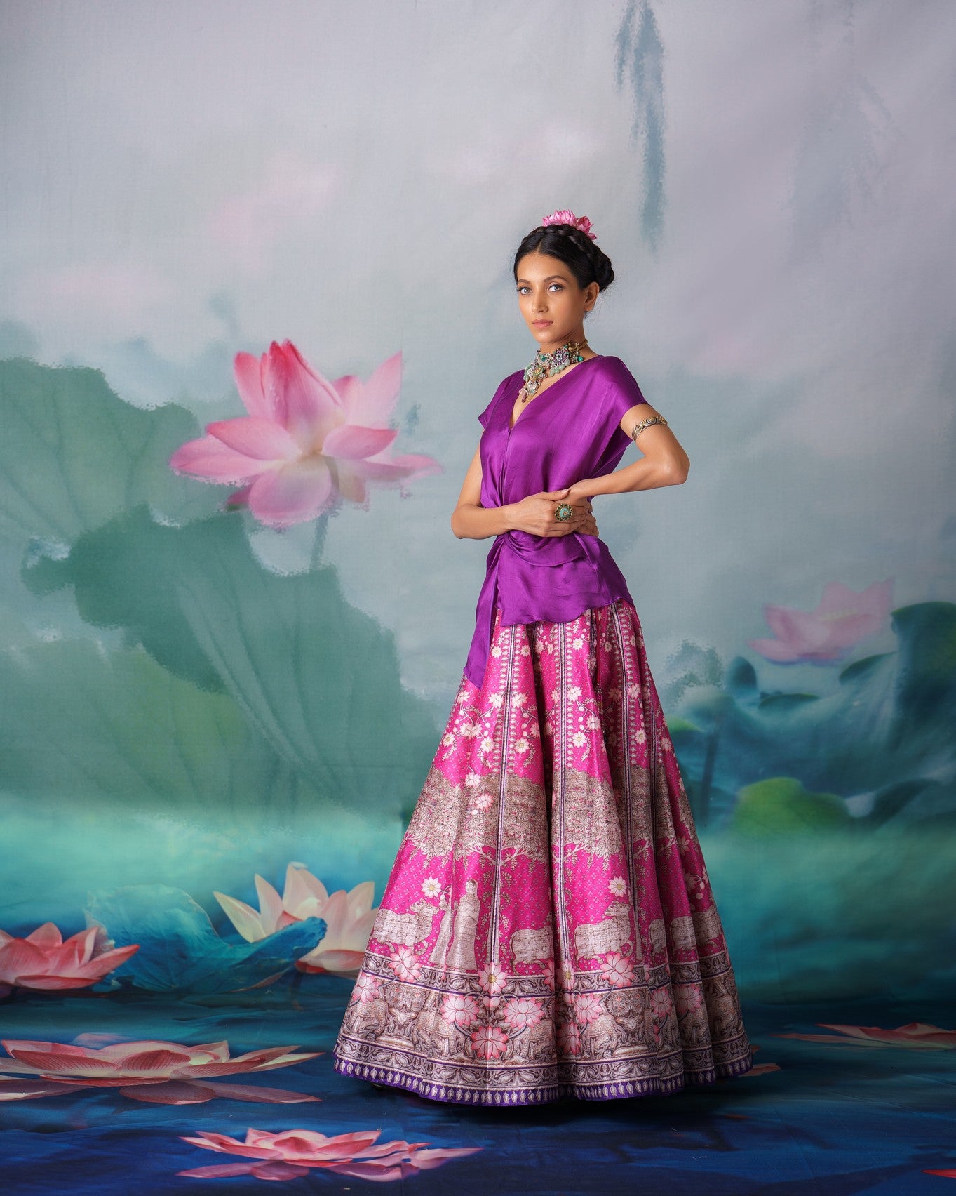 Pichwai : Diksha Leela - Purple/Majenta