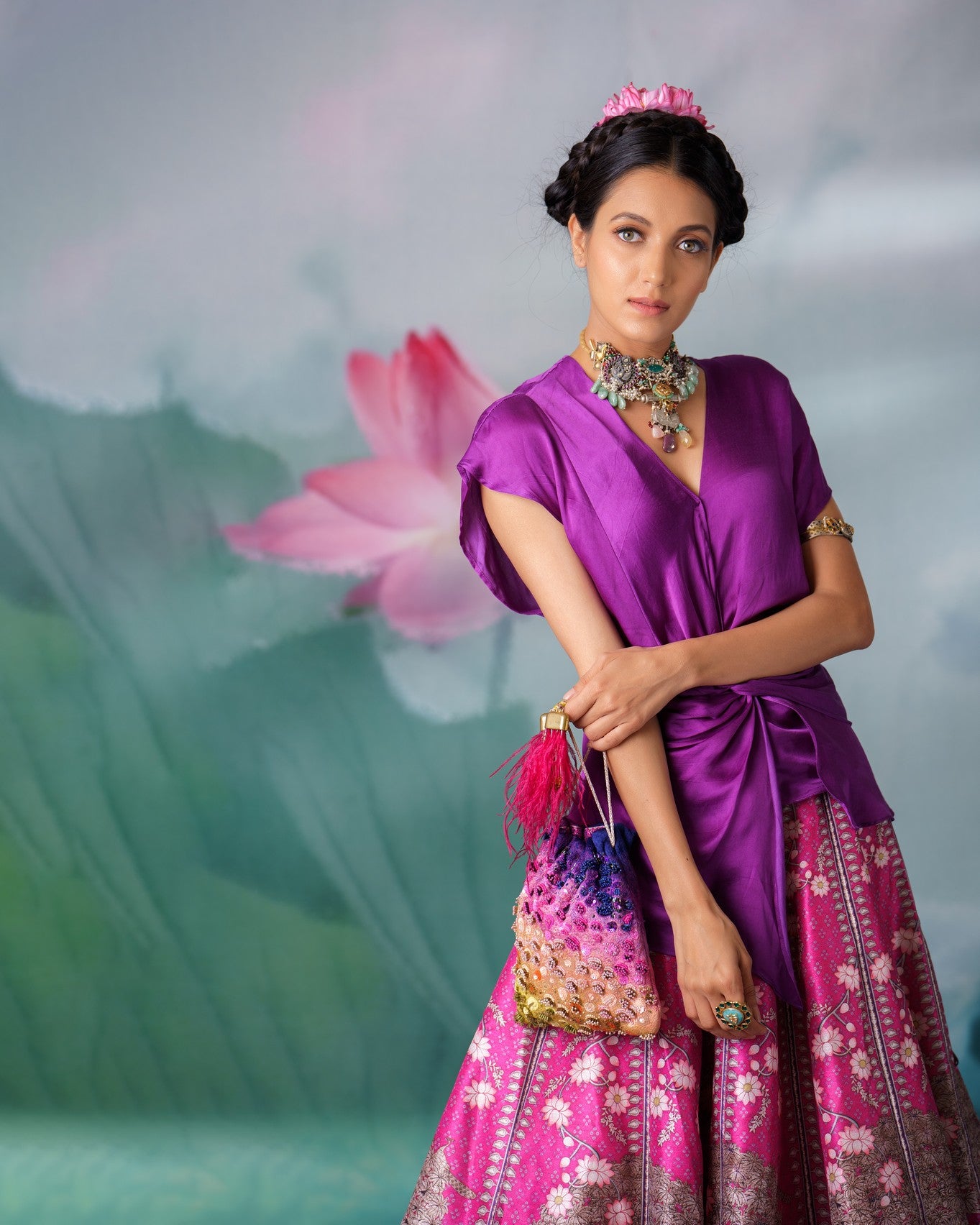 Pichwai : Diksha Leela - Purple/Majenta