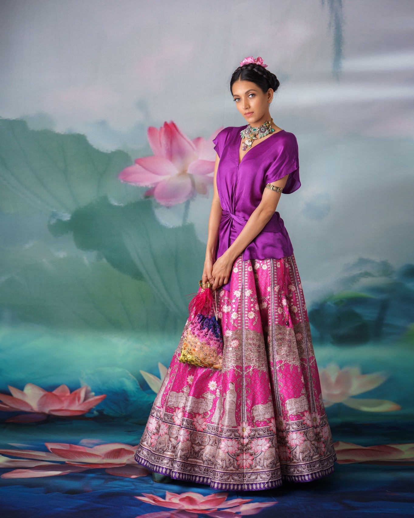 Pichwai : Diksha Leela - Purple/Majenta