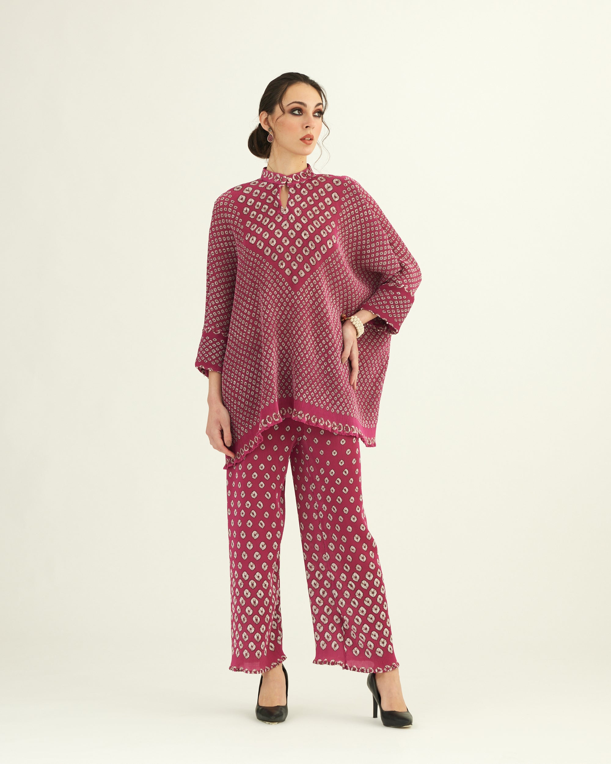 Dibbia Plisse : Chanel Fuchsia (2pc Set)