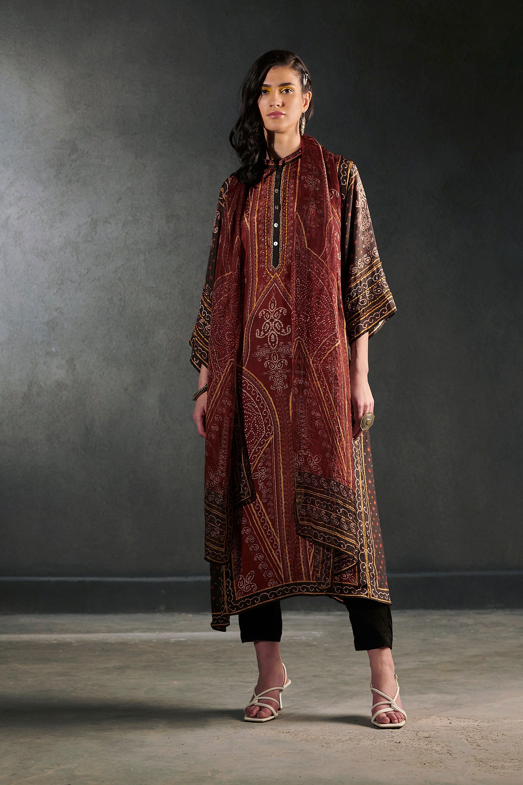 Bikaner Ghazala - Burgundy