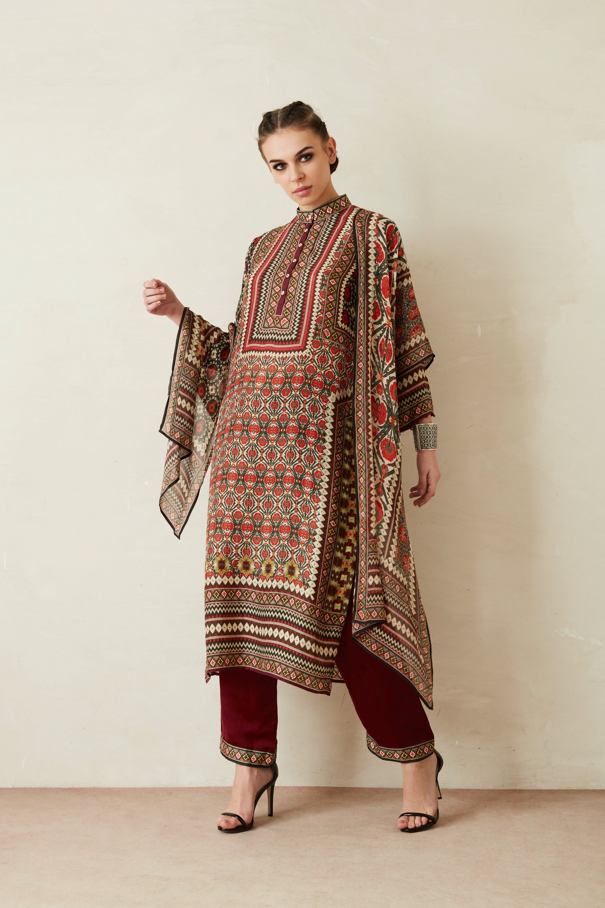 Bagru : Champa - Maroon